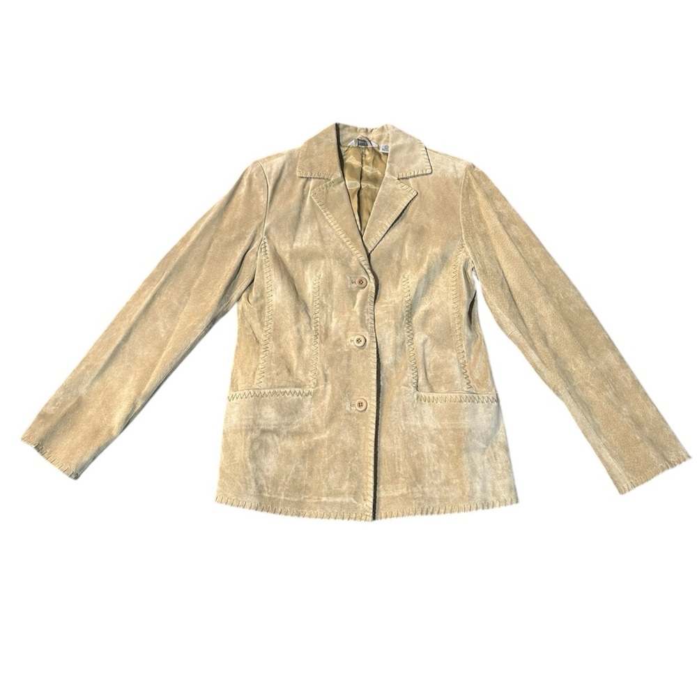 Vintage Madison Studio Tailored Suede Blazer Oversized Stitching Detail Size 4
